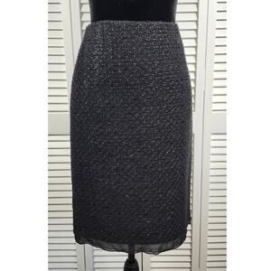 Nine West Black Tweed Pencil Skirt sz 2 NWT